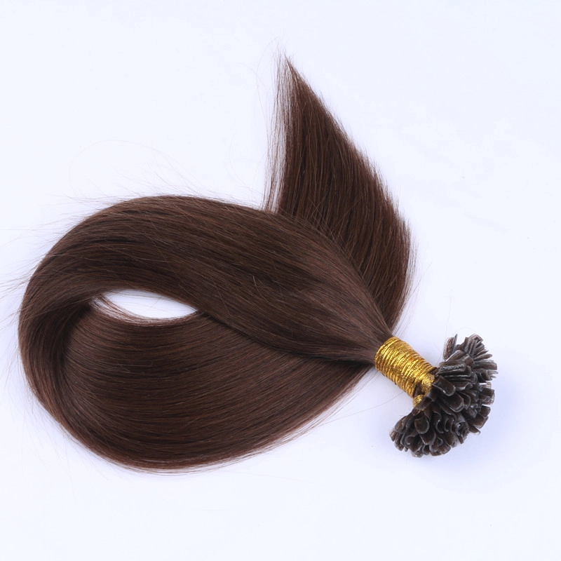 Medium brown u tips real human hair U tip keratin hair extension wholesale HJ 038